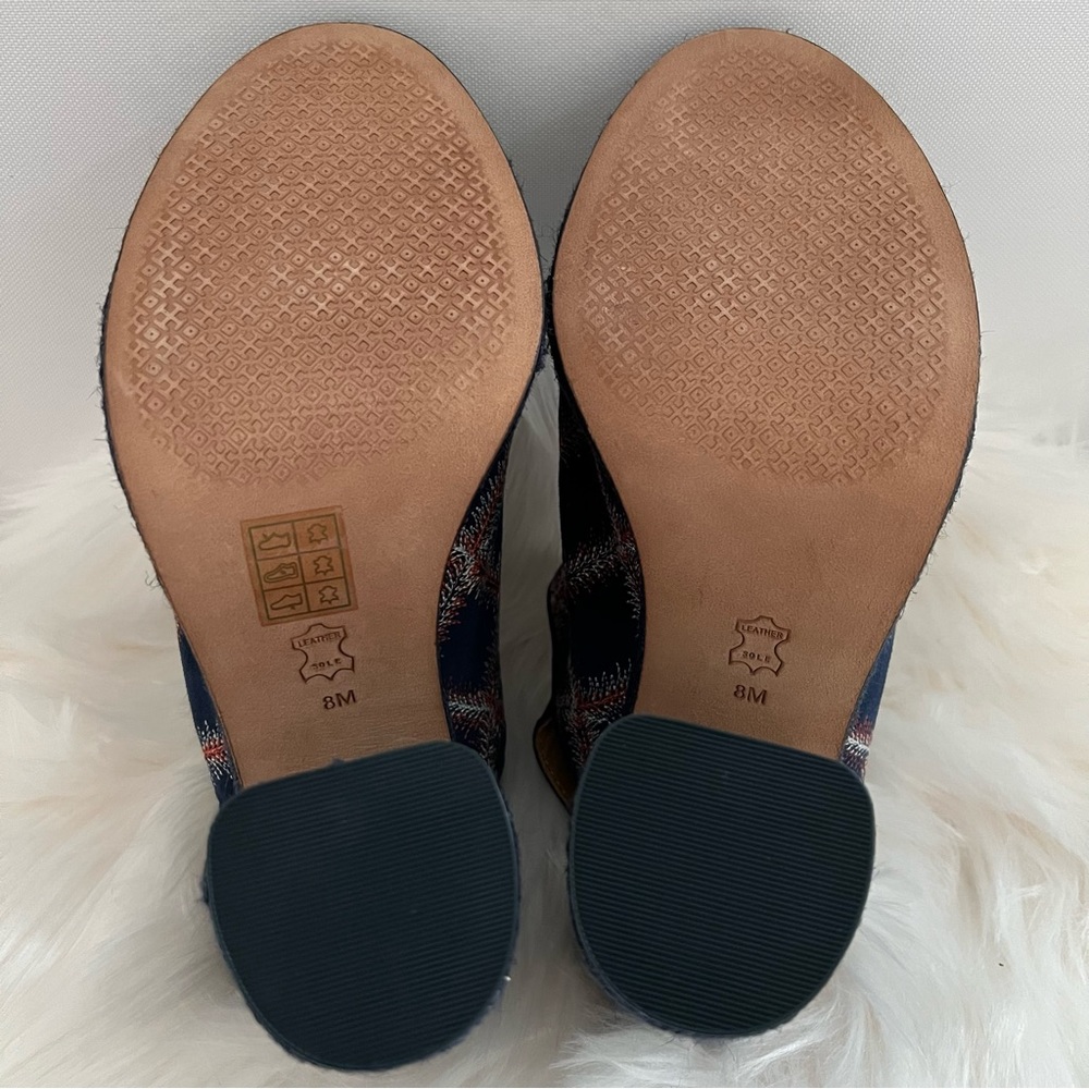 NEW Tory Burch Trinity Embroidered Navy Espadrille Heeled Slingback Sandal - Picture 10 of 13